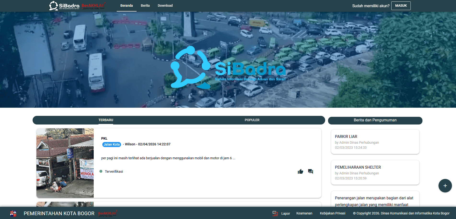 Pembaruan alur pelayanan pengaduan
